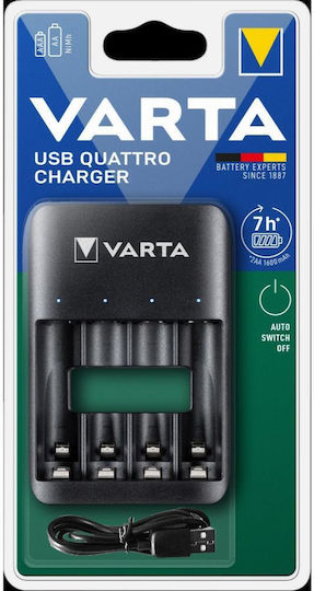 Varta Quattro USB Charger 4 Batteries Ni-MH Size AA/AAA