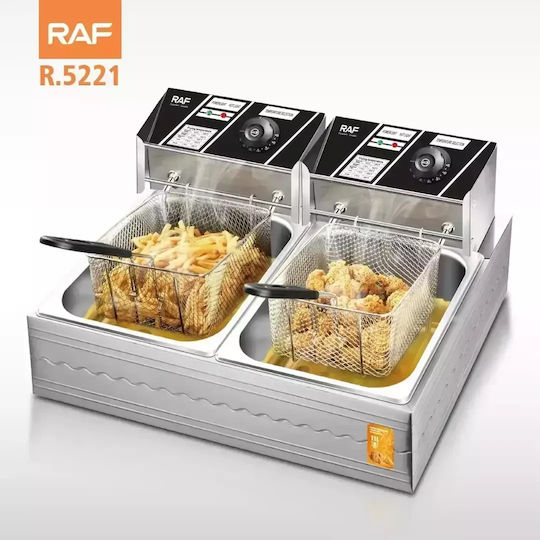 Raf Electric Fryer Double 5kW Capacity 2x5.5lt