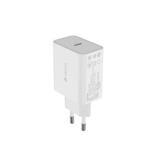 Devia Charger Without Cable with USB-C Port 45W Power Delivery Whites (Rocket)