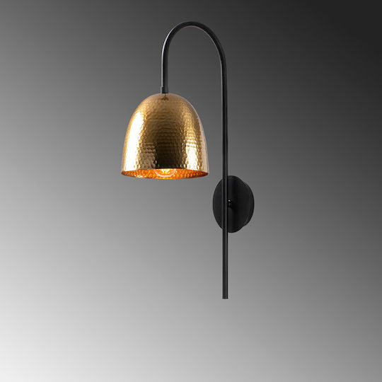 Opviq Leuchte Wand mit Fassung E27 Schwarz 16cm