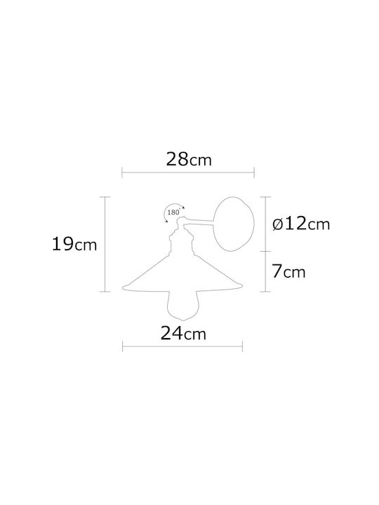 Asir Group Lumină de Perete cu Soclu E27 Cupru 20cm