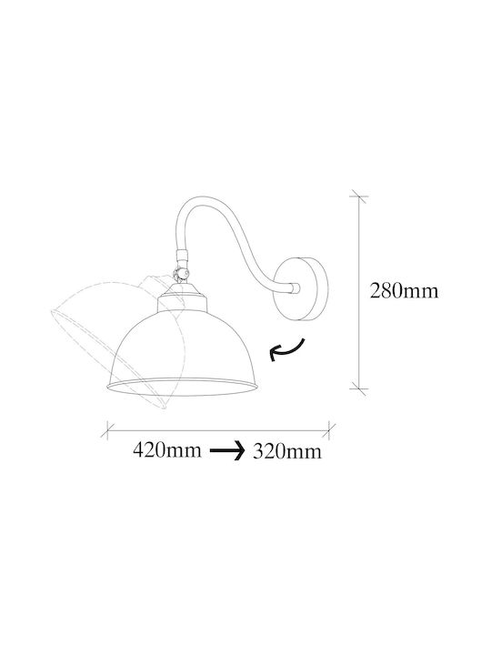 Opviq Lumină de Perete cu Soclu E27 Negru 21cm