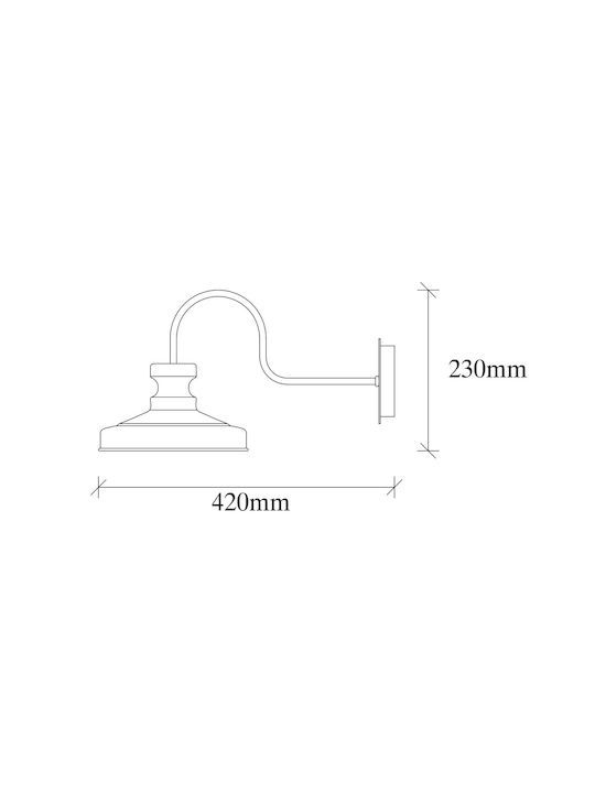 Opviq Berceste Lampa De Perete Cu Bază De Bec E27 Auriu 22cm