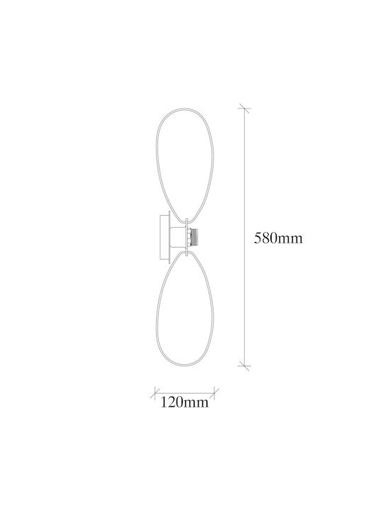 Opviq Hemdem Lumină de Perete cu Soclu E27 Negru 58cm