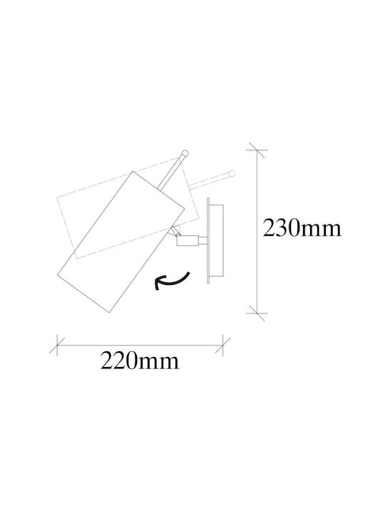 Opviq Lampa De Perete Cu Bază De Bec E27 Auriu 9x22x9cm