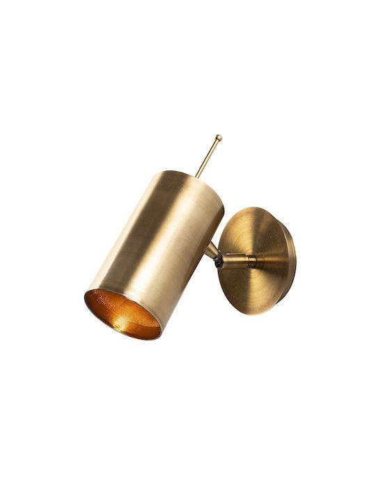 Opviq Lampa De Perete Cu Bază De Bec E27 Auriu 9x22x9cm