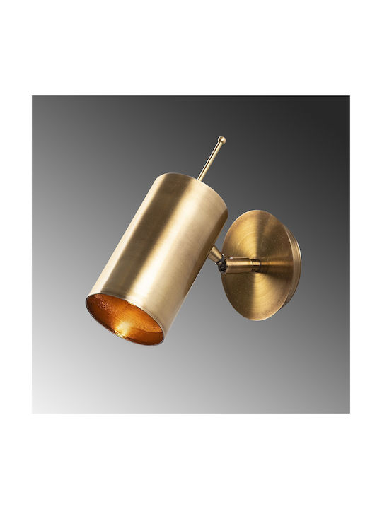 Opviq Lampa De Perete Cu Bază De Bec E27 Auriu 9x22x9cm
