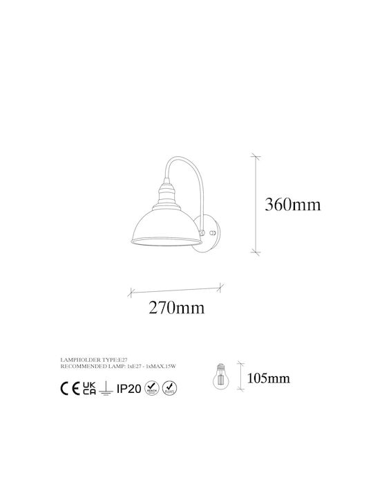 Opviq Lămpi De Perete Auriu 27cm