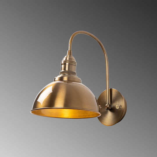 Opviq Lampă de Perete cu Bază de Bec E27 Auriu 27 cm