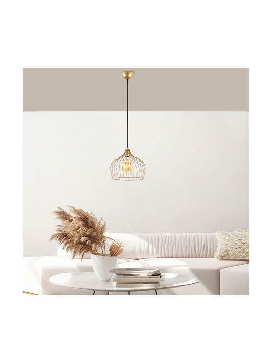 Opviq Gold Pendant Light Yellow with Socket E27 30x30x121cm