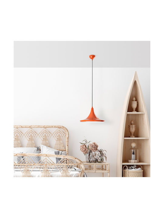 Opviq Orange Pendant Light Orange with Socket E27 30x30x117cm