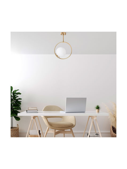 Opviq Dolunay Pendant Light Yellow with Socket E27 26x15x39cm