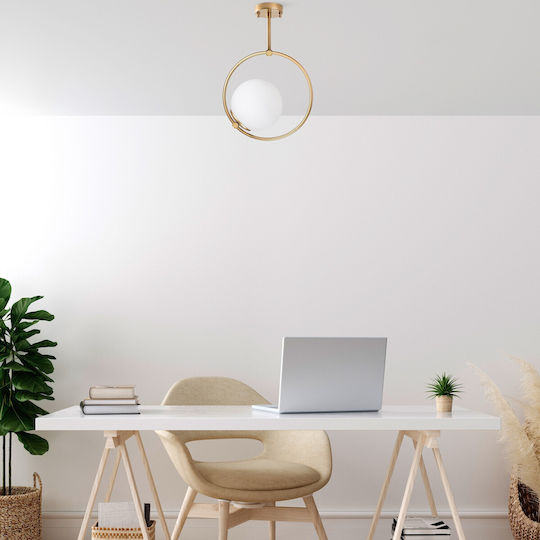 Opviq Dolunay Pendant Light Yellow with Socket E27 26x15x39cm