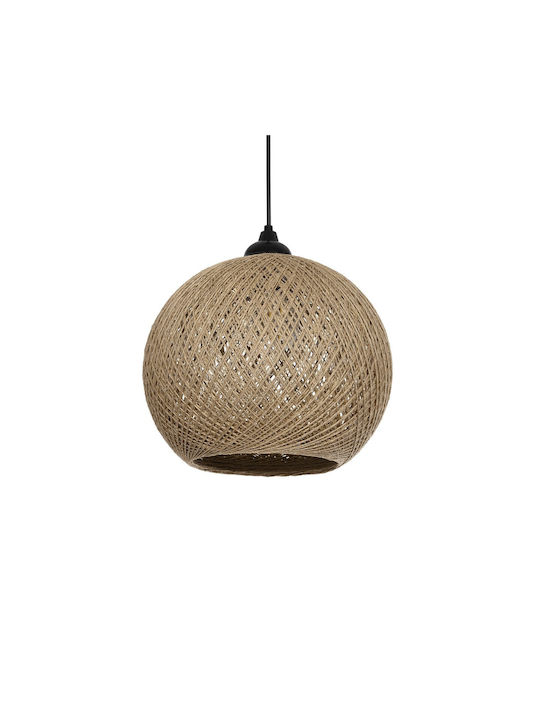 GloboStar Solei Pendant Light Beige Boho with Rope for Socket E27 30x30x35cm