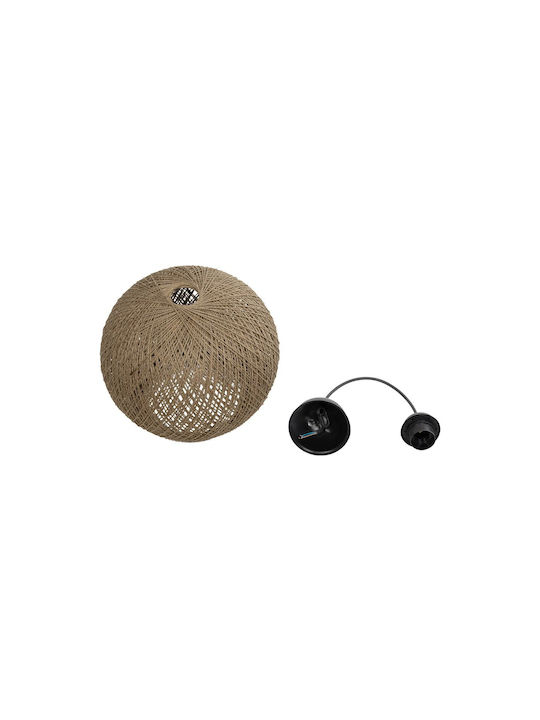 GloboStar Solei Pendant Light Beige Boho with Rope for Socket E27 30x30x35cm