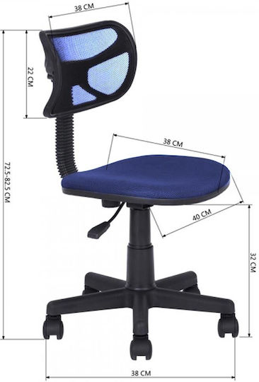 Kinderstühle Bürostuhl Blau 40x38x72.5-82.5cm