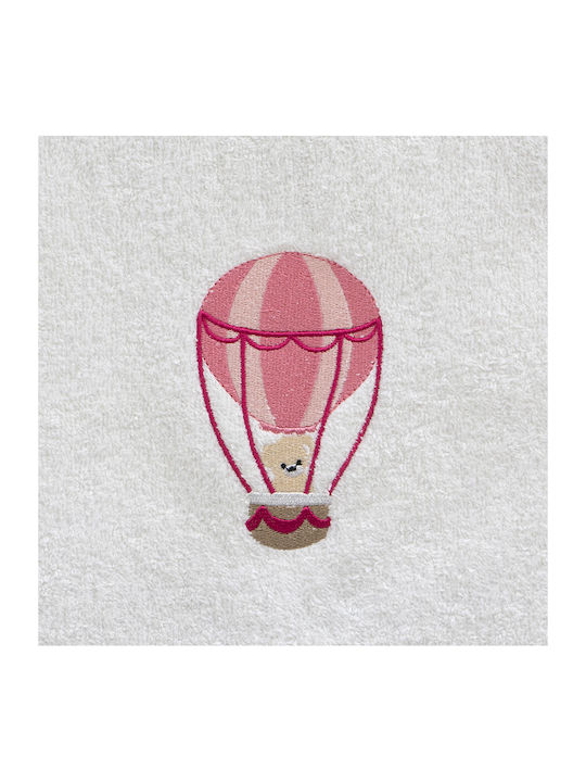 Lino Home Σετ Βρεφικές Πετσέτες 2τμχ White/pink Βάρους 450gr/m²