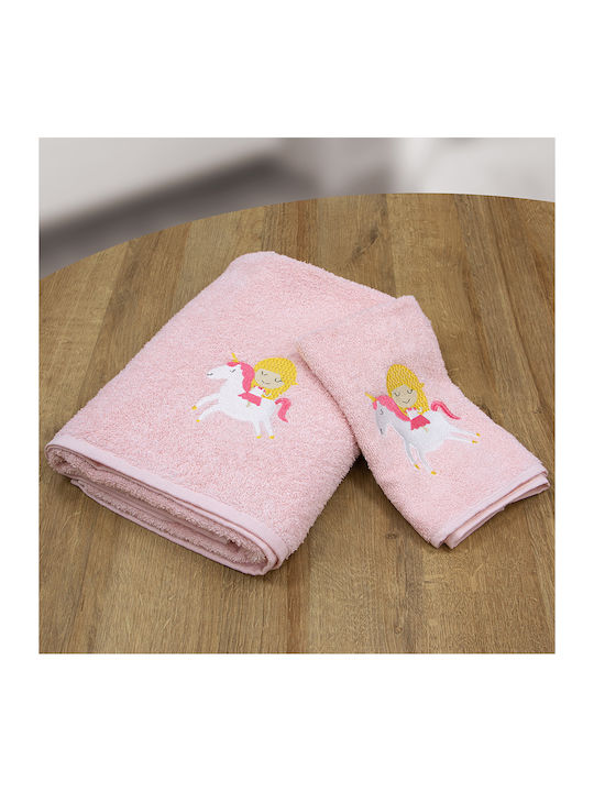 Lino Home Σετ Βρεφικές Πετσέτες 2τμχ Pink Βάρους 450gr/m²