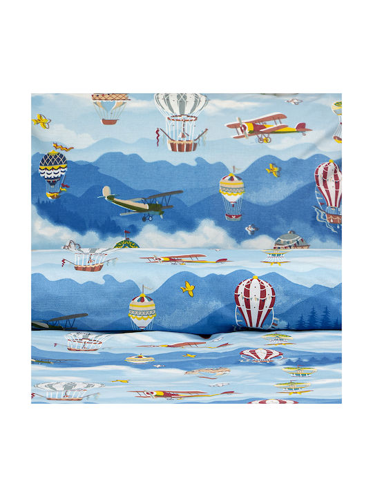 Lino Home Kids Duvet Set Single with Pillowcase Blue 160x240cm