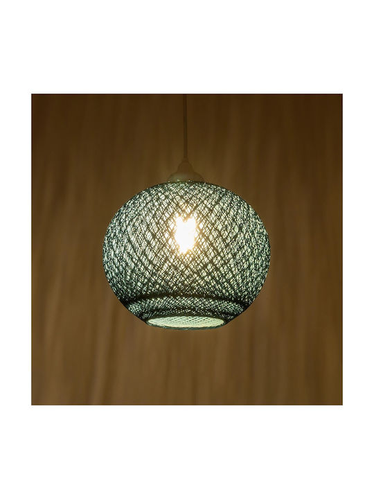 GloboStar Solei Pendant Light Turquoise Boho with Rope for Socket E27 20x20x25cm