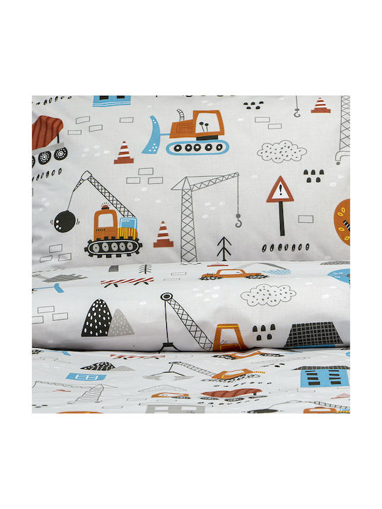 Lino Home Kids Duvet Set Single with Pillowcase Gray 160x240cm