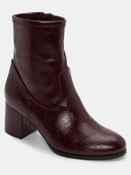 Wildleder Stiefeletten Damen Burgundisch