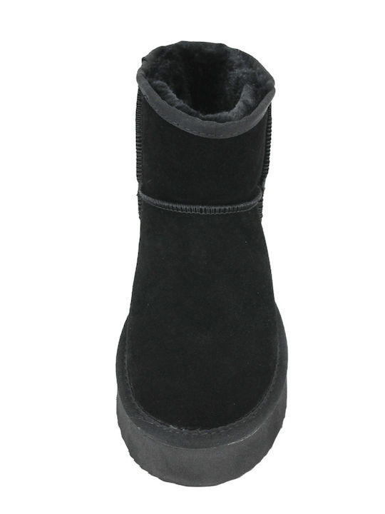 Thimmen Suede Women's Ankle Boots with Fur Black