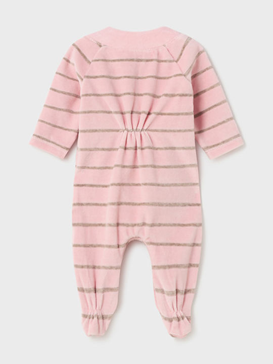 Mayoral Baby Bodysuit Set Long-Sleeved Velvet Pink 2pcs
