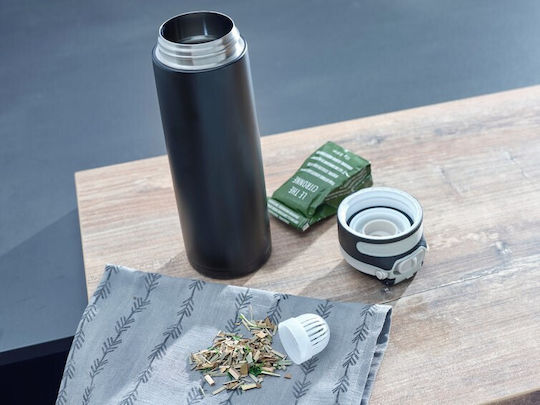 Leifheit Glass Thermos Stainless Steel / Plastic 600ml Czarny
