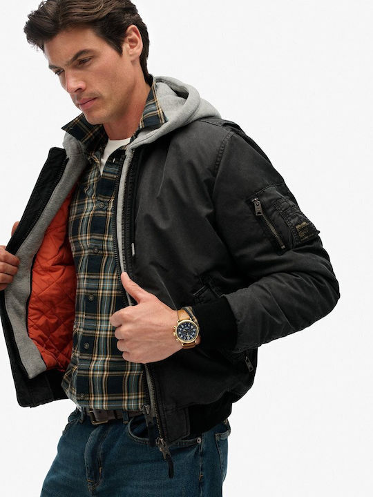 Jacket Bomber Washed Black