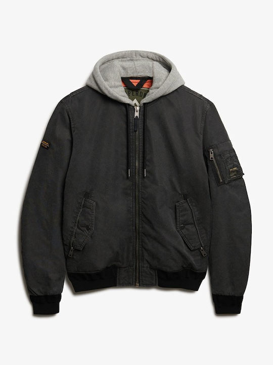 Jacket Bomber Washed Black
