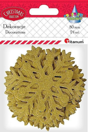 Titanum Crăciun Autocolante cu Design Νιφάδων 8x8cm. 24buc