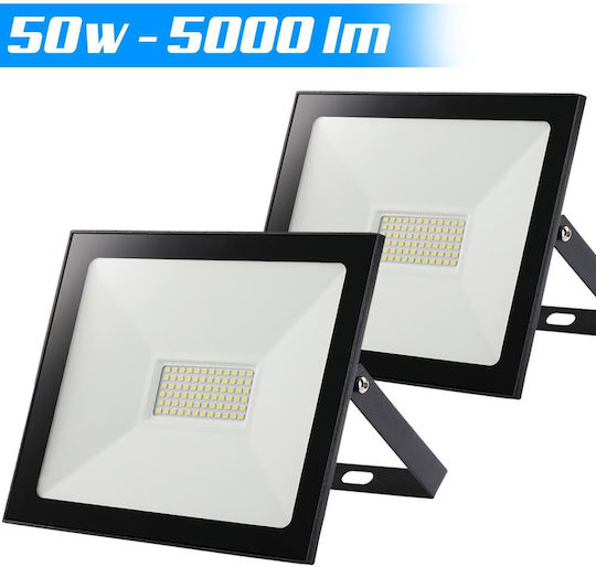 Bakaji Waterproof LED Floodlight 50W Cold White 6500K IP65