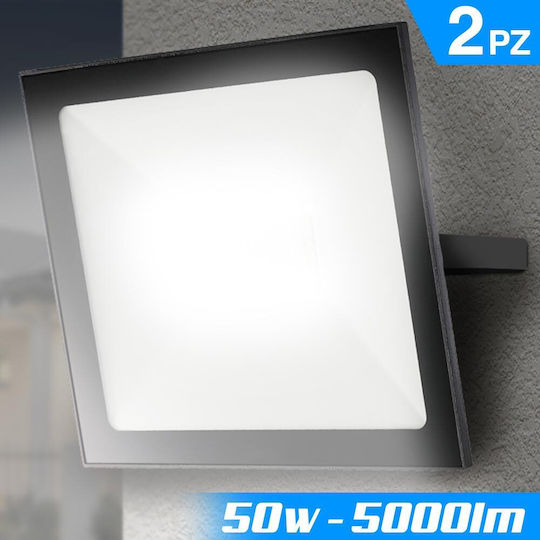 Bakaji Waterproof LED Floodlight 50W Cold White 6500K IP65