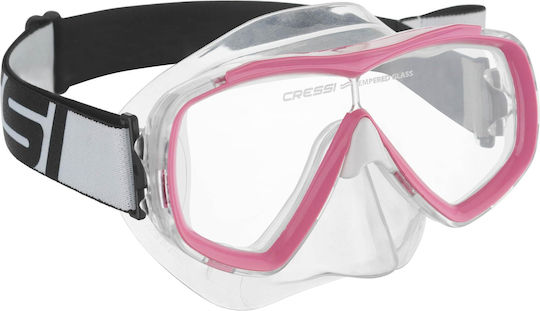 CressiSub Sea Mask Silicone Children's Estrella Junior Txle Strap Clear/Pink DN351040