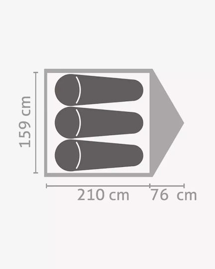 Salewa Atlas III Cort De Camping Pentru Cățărare Verde Cu Dublu Material 3 Anotimpuri Pentru 3 Persoane Impermeabilizare 1500mm 210x76x159cm