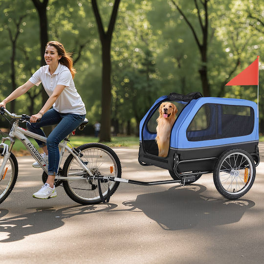 Vevor Fahrradanhänger für Hunde bis 40kg Blau