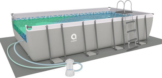 Avenli 18in1 Pool PVC mit Metallic-Rahmen 549x305x122cm Grau