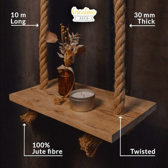 Creative Deco Лина от юта 10м дължина 30мм дебелина здрава и издръжлива въже усукана естествено кафяв цвят идеална за градина интериорна декорация арт проекти занаяти