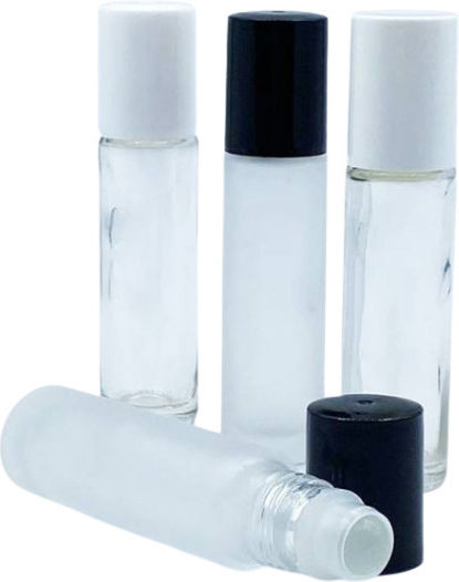 Roll On Glass Bottle 12 Ml Ball Black Lid