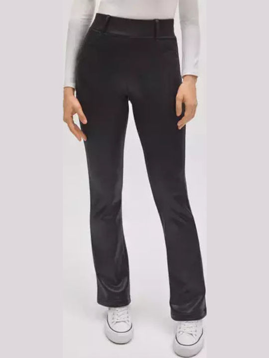 Damen Hoch tailliert Stoff Hose Push-up Black