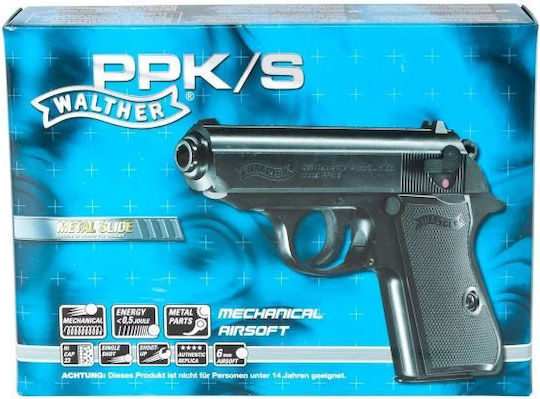 Umarex Spring Air Pistol Metal Slide Walther PPK/S Black 6mm
