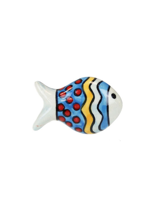 Buton Ceramică Pește 5x3,5cm Wave Cu Buline