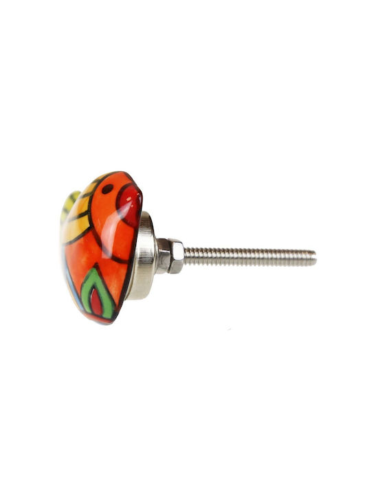 Buton Ceramic Pasăre 6x3 cm Dungi