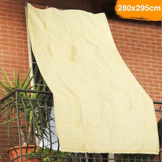 Bakaji Shade Sail 280x295 HDPE Hoops Balcony Veranda Beige 02832421