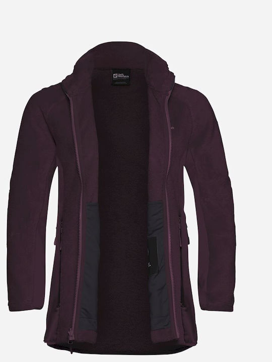 Fleece Γυναικεία Ζακέτα σε Μωβ Χρώμα