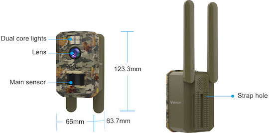 BG58 Hunting Camera for Farmers and Beekeepers with 4G Bluetooth 3MP HD Night Vision Two Way Audio Solar Panel IP66