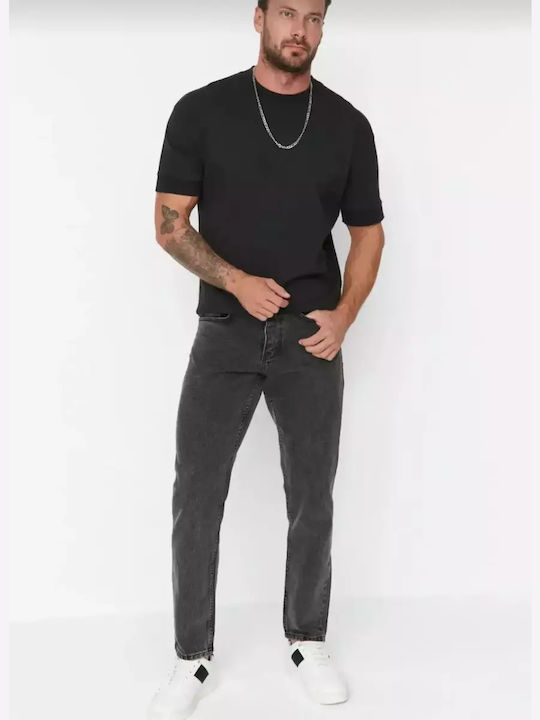 Men's Jeans Pants Elastic with Boyfriend Fit Dark Gray