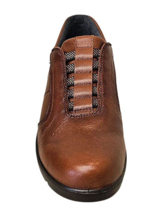 Leder Damen Mokassins in Tabac Braun Farbe