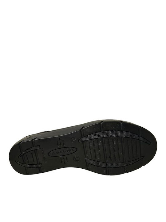 Leder Damen Mokassins in Schwarz Farbe